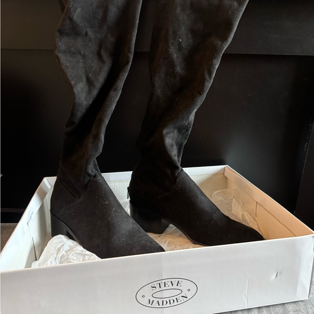 Steve Madden Black Over the Knee Boots